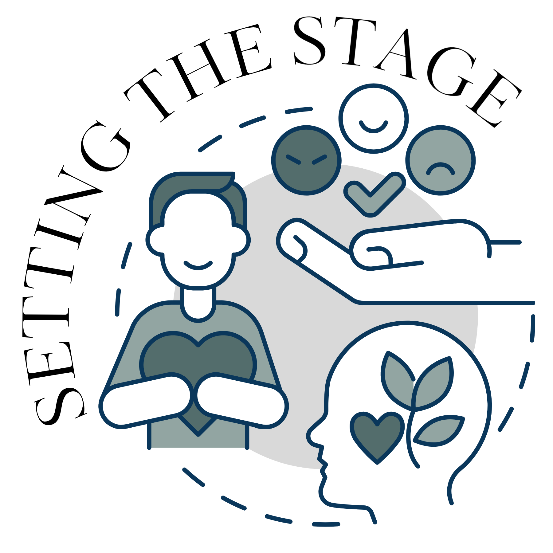 Illustration of a stage being set for a meeting theme