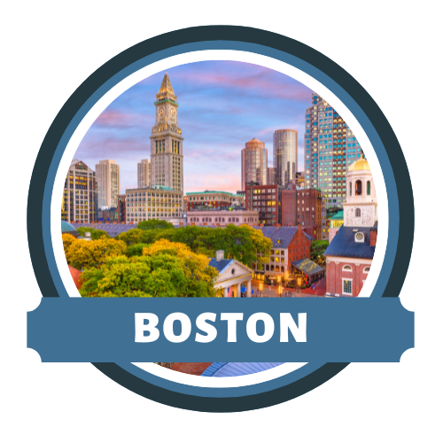 Boston skyline with a focus on its waterfront